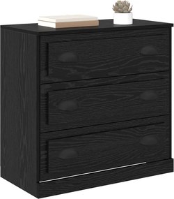 vidaXL Πλαϊνό γραφείο με συρτάρι Μαύρη Οξυά 70 x 35,5 x 67,5 εκ.
