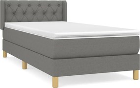 vidaXL Κρεβάτι Boxspring με Στρώμα Σκούρο Γκρι 80x200 εκ. Υφασμάτινο