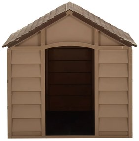 vidaXL Σπιτάκι Σκύλου Καφέ 71 x 71,5 x 68 εκ. από Πολυπροπυλένιο