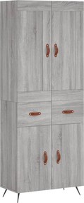 vidaXL Ντουλάπι Γκρι Sonoma 69,5 x 34 x 180 εκ. Επεξεργασμένο Ξύλο