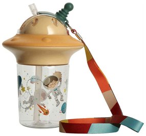 Παγούρι Με Καλαμάκι Astro 01-10867 450ml Beige-Multi Estia 450ml Plastic