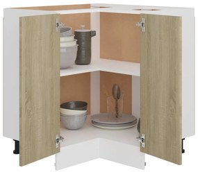 vidaXL Ντουλάπι Δαπέδου Γωνιακό Lyon Sonoma Δρυς 75,5x75,5x81,5 εκ.