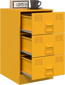vidaXL Κομοδίνα 2 τεμ. Μουσταρδί 34,5x39x62 εκ. από Χάλυβα