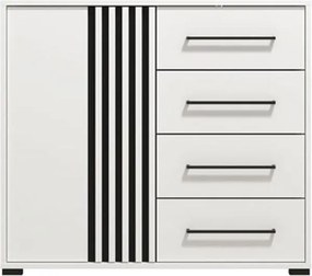 Κομότα Ascalon 90 2K4F Λευκό - Μαύρο - Λευκό Μάτ 93x40x82 εκ. 93x40x82 εκ.