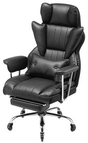 VEVOR Executive Office Chair High Back Chair Footrest &amp; Removable Armrests Black