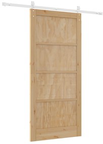 vidaXL Συρόμενη Πόρτα με Σετ Υλικών 93x202 εκ. Μασίφ Ξύλου Πεύκου
