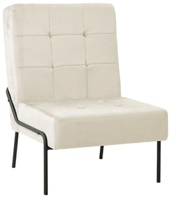 Καρέκλα Χαλάρωσης 65 x 79 x 87 Κρεμ Λευκή Βελούδινη - Κρεμ