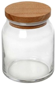 Βάζο Με Καπάκι KOP102K6 610ml 10x10x11cm Natural Espiel Wood, Glass