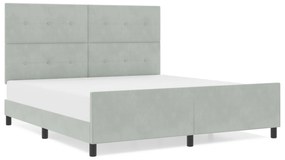 vidaXL Κρεβάτι Γκρι Ανοιχτό 180x200 cm Βελούδο