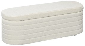 HOMCOM Πάγκος κρεβατιού, αποθηκευτικός χώρος, Teddy fleece, 116x41x40,5cm, Κρεμ
