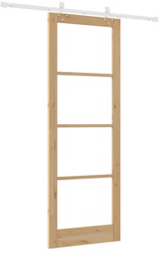 vidaXL Σετ Συρόμενης Πόρτας  με Εξαρτήματα 83x232 cm Συμπαγές Ξύλο Πεύκο