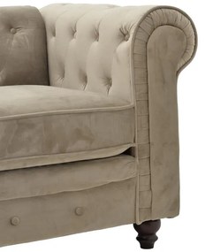 Kαναπές διθέσιος Incredible βελούδο μπεζ 160x84x67εκ 160x67x84 εκ.