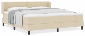 vidaXL Κρεβάτι box spring με στρώμα με στρώμα Κρεμ 180 x 200 cm ύφασμα