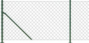vidaXL Συρματόπλεγμα Περίφραξης Πράσινο 1,1 x 25 μ. με Βάσεις Φλάντζα