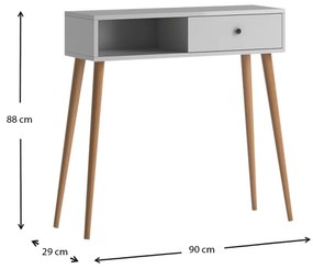 Κονσόλα μελαμίνης Napoli Megapap χρώμα λευκό 90x29x88εκ. - GP022-0070,1