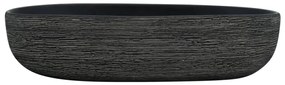 vidaXL Νιπτήρας Οβάλ Γκρι και Μαύρος 59 x 40 x 14 εκ. Κεραμικός