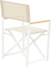 Πολυθρόνα σκηνοθέτη Mabu pakoworld λευκό αλουμίνιο 56x48x86εκ