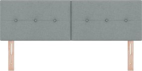 vidaXL LED κεφαλάρι με κεφαλάρι Ανοιχτό γκρι 144 cm Πολυεστέρας