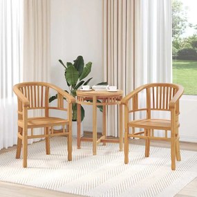 vidaXL Καρέκλες Κήπου 2 pcs Καφέ 63 x 58 x 89 εκ. Μασίφ ξύλο teak