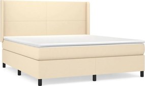 vidaXL Κρεβάτι Boxspring με Στρώμα Κρεμ 160x200 εκ. Υφασμάτινο