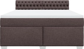 vidaXL Κρεβάτι Boxspring με Στρώμα Σκούρο Καφέ 180x200 εκ Υφασμάτινο