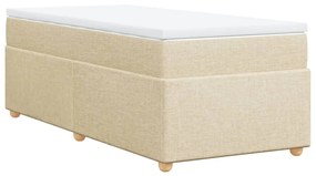 Κρεβάτι Boxspring με Στρώμα Κρεμ 80 x 200 εκ. Υφασμάτινο - Κρεμ