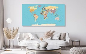 Εικόνα στον παγκόσμιο χάρτη φελλού με ονόματα - 120x60  transparent