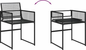 vidaXL Σετ Τραπεζαρίας Κήπου 9 τεμ. Μαύρο από Συνθετικό Ρατάν