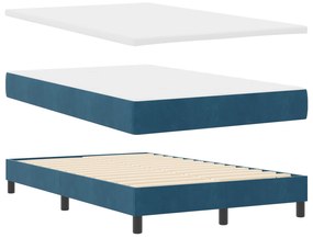vidaXL Κρεβάτι με Στρώμα & LED Σκούρο Μπλε 120x190 εκ. Βελούδο