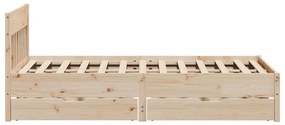 vidaXL Σκελετός Κρεβατιού Χωρίς Στρώμα 160x200 εκ Μασίφ Ξύλο Πεύκου