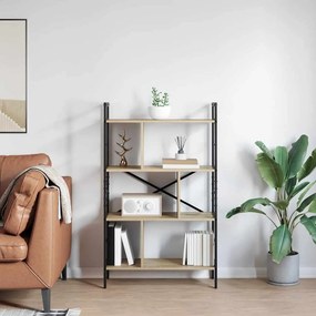 vidaXL Ράφι Βιβλίων Δρύς Sonoma 75 x 30 x 123,5 εκ. Επεξεργασμένο ξύλο