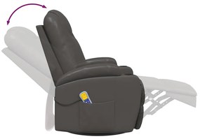 vidaXL Πολυθρόνα Μασάζ Ανακλινόμενη Ανθρακί από Συνθετικό Δέρμα