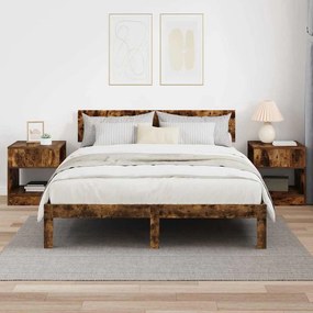 vidaXL End Table 2 pcs Καπνιστό Δρύς 40,5 x 40 x 45 εκ