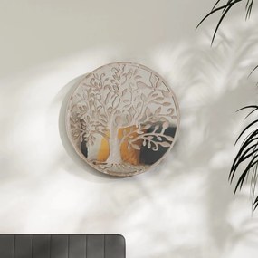 Καθρέφτης για Εσ. Χώρους Στρογγυλός Χρώμα Άμμου 60x2,5εκ Σίδερο - Κρεμ