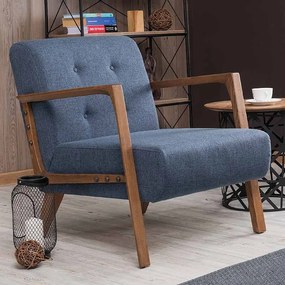 Megapap Πολυθρόνα Kemer Υφασμάτινη Μπλε 67x76x78εκ.