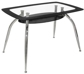 Τραπέζι ArteLibre HALTIA Χρώμιο/Μαύρο Γυαλί/Μέταλλο 120x75x75cm-14320037