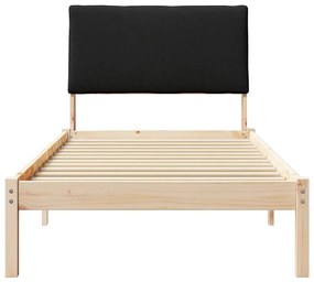 vidaXL Σκελετός Κρεβατιού Καφέ και μαύρο 90 x 190 cm Μασίφ ξύλο πεύκου