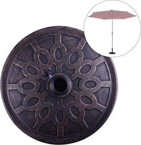 Costway Στρογγυλή Βάση Ομπρέλας Αγοράς Χάλκινη OP2262