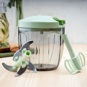 Χειροκίνητος πολυκόφτης με σχοινί Rosberg R51215B, 900 ml, 2 λεπίδες, Πράσινο/διάφανο