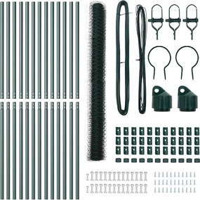 vidaXL Στύλος Περιφράξεων Πράσινο 25 x 1,5 μ (36 mm πλέγμα) Ατσάλι