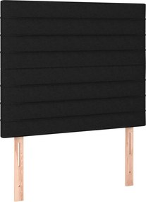 vidaXL Κρεβάτι Boxspring με Στρώμα Μαύρο 120x200 εκ. Υφασμάτινο