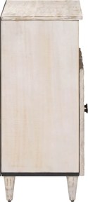 vidaXL Πλαϊνό γραφείο Λευκό 60 x 33,5 x 75 εκ. Στερεό ξύλο μάνγκο