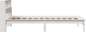 vidaXL Κρεβάτι Βιβλιοθήκη Χωρίς Στρώμα Λευκό 75x190 εκ Μασίφ Πεύκο