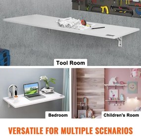 VEVOR Wall Mounted Floating Folding Table Laptop Desk Home Office 43.31x18.11 in