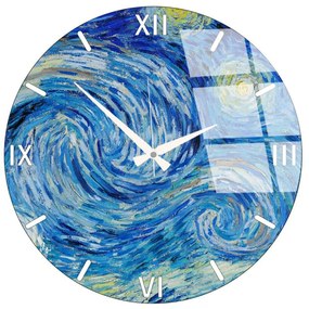 Ρολόι Τοίχου Γυάλινο 884ASF1126 Φ40cm Multi Wallity Glass