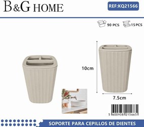 Θήκες οδοντόβουρτσας πλαστικές σε σετ 5Χ - Beige - 21566