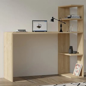 Γραφείο με βιβλιοθήκη Mergo pakoworld σε oak απόχρωση 121x51x75εκ (1 τεμάχια)