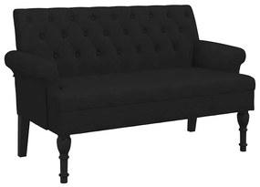 vidaXL Πάγκος με Πλάτη Μαύρο 120x62x75,5 εκ. Ύφασμα