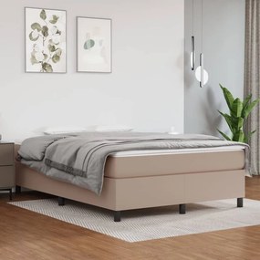 Πλαίσιο Κρεβατιού Boxspring Καπουτσίνο 140x200εκ. Συνθετ. Δέρμα - Καφέ