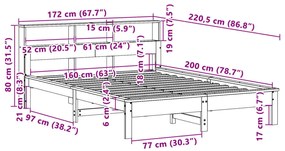 Σκελετός Κρεβ. Χωρίς Στρώμα Λευκό 160x200 εκ Μασίφ Πεύκο - Λευκό